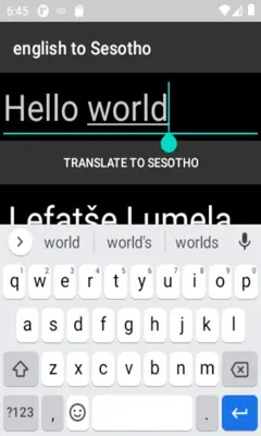 english to Sesotho translator android App screenshot 2